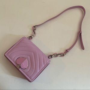 Kate Spade Small Lilac Purple Quilted Leather Shoulder Bag w Chain Strap